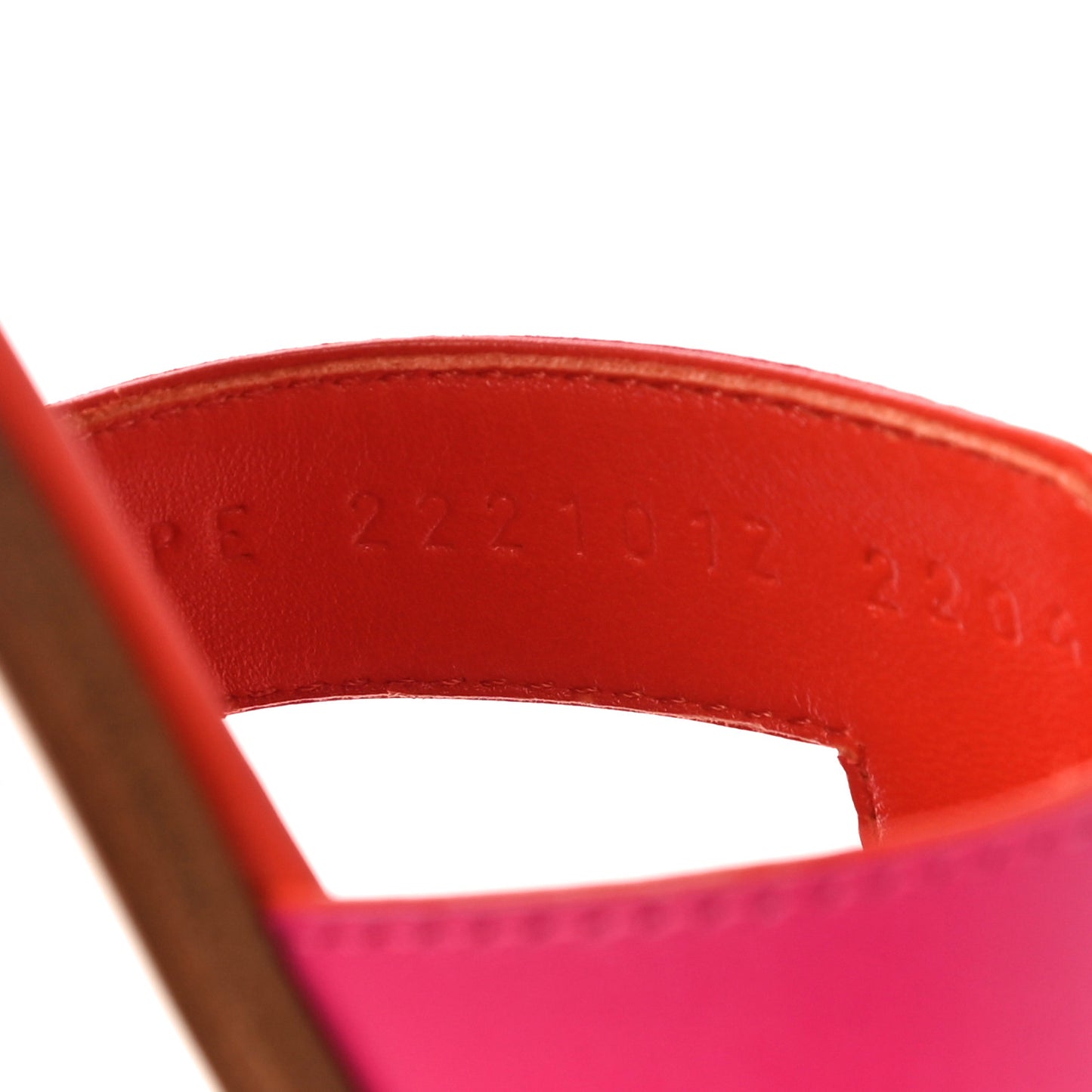 Calfskin Oran Sandals 37.5 Rose Flash Orange H