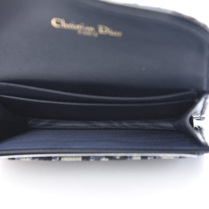 Christian Dior Oblique Saddle Card Holder Blue 5 of 7