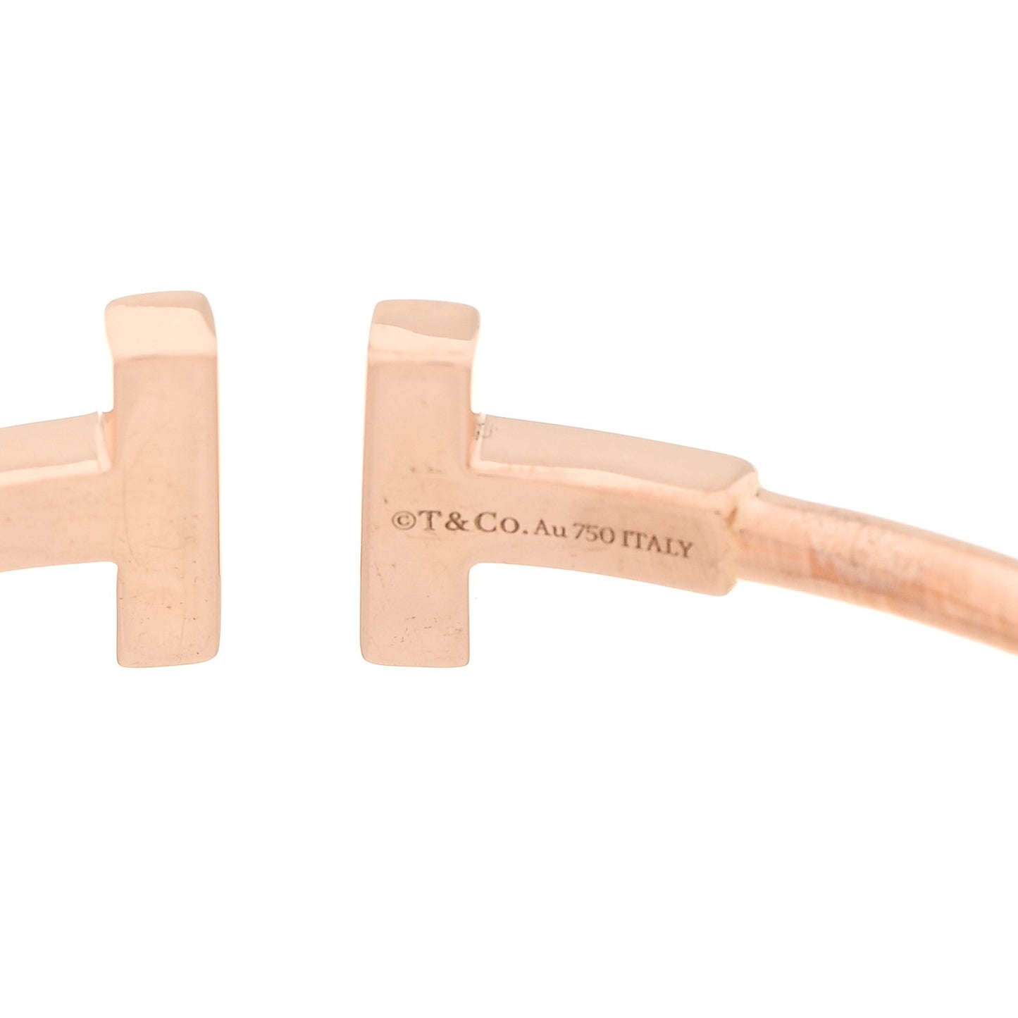 18K Rose Gold Diamond T Wire Bracelet
