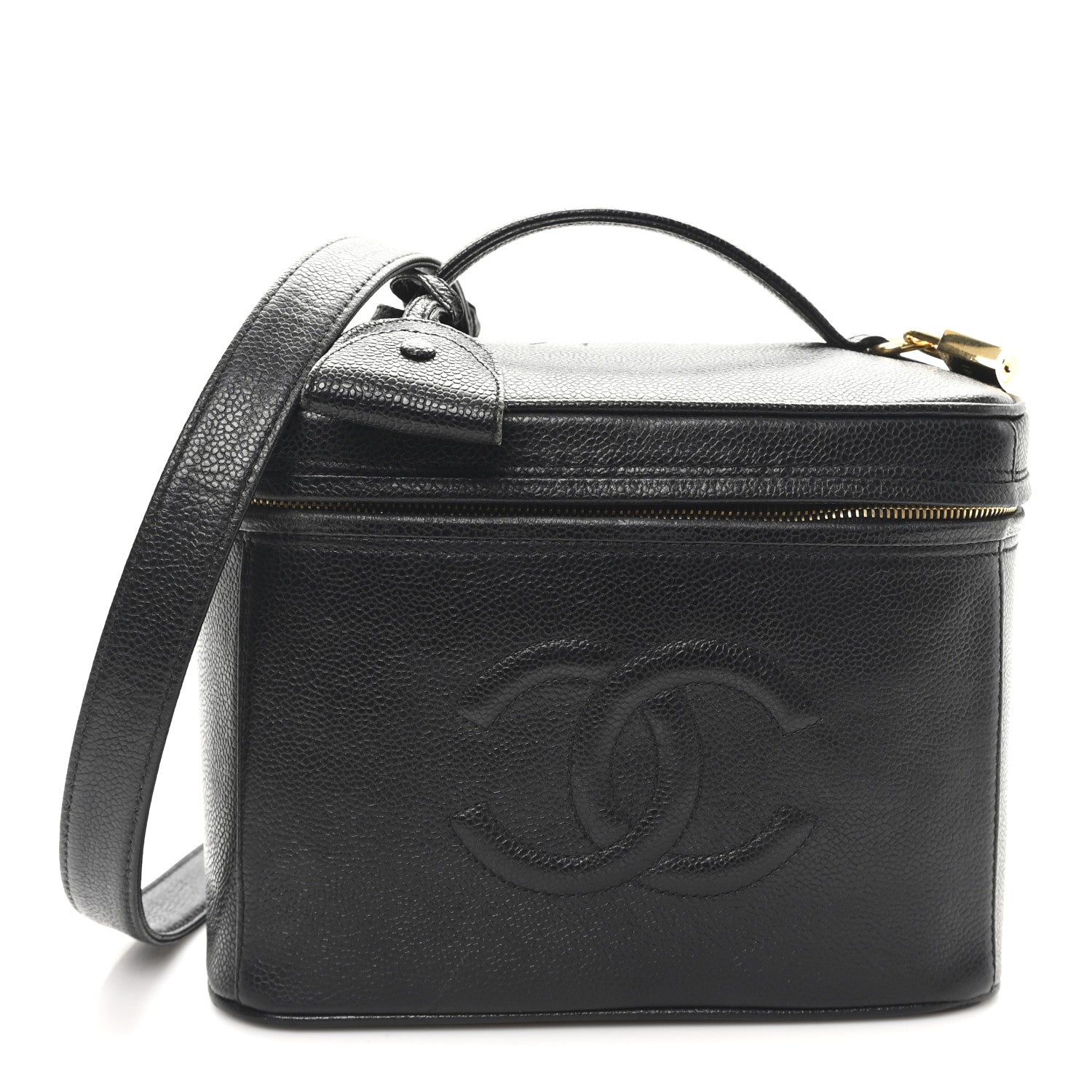 Chanel Caviar CC Vanity Train Case Black 1 of 10