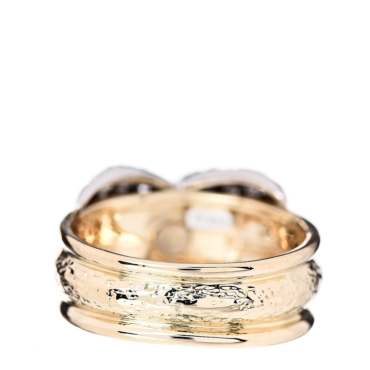Tiffany 18K Yellow Gold Platinum Diamond Schlumberger X Ring 47 4 4 of 6