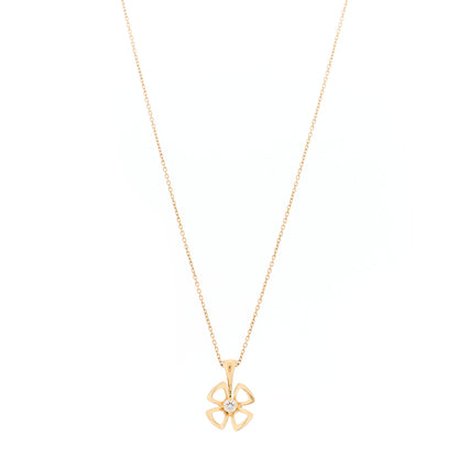 Bulgari 18K Yellow Gold Diamond Fiorever Pendant Necklace 1 of 5