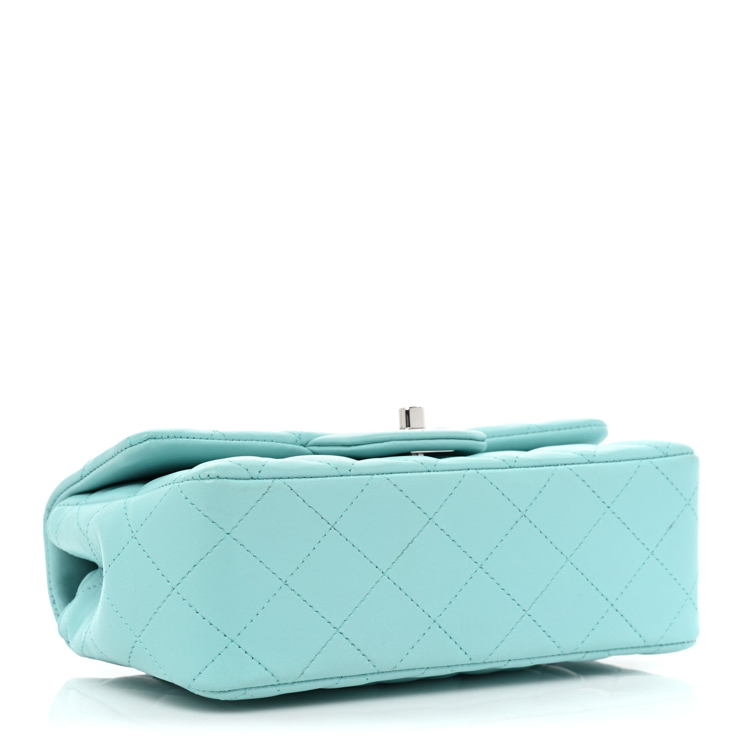 Chanel Lambskin Quilted Mini Rectangular Flap Light Blue 4 of 11