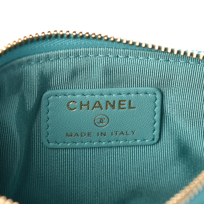 Chanel Lambskin Quilted Small Cosmetic Case Turquoise 8 of 10