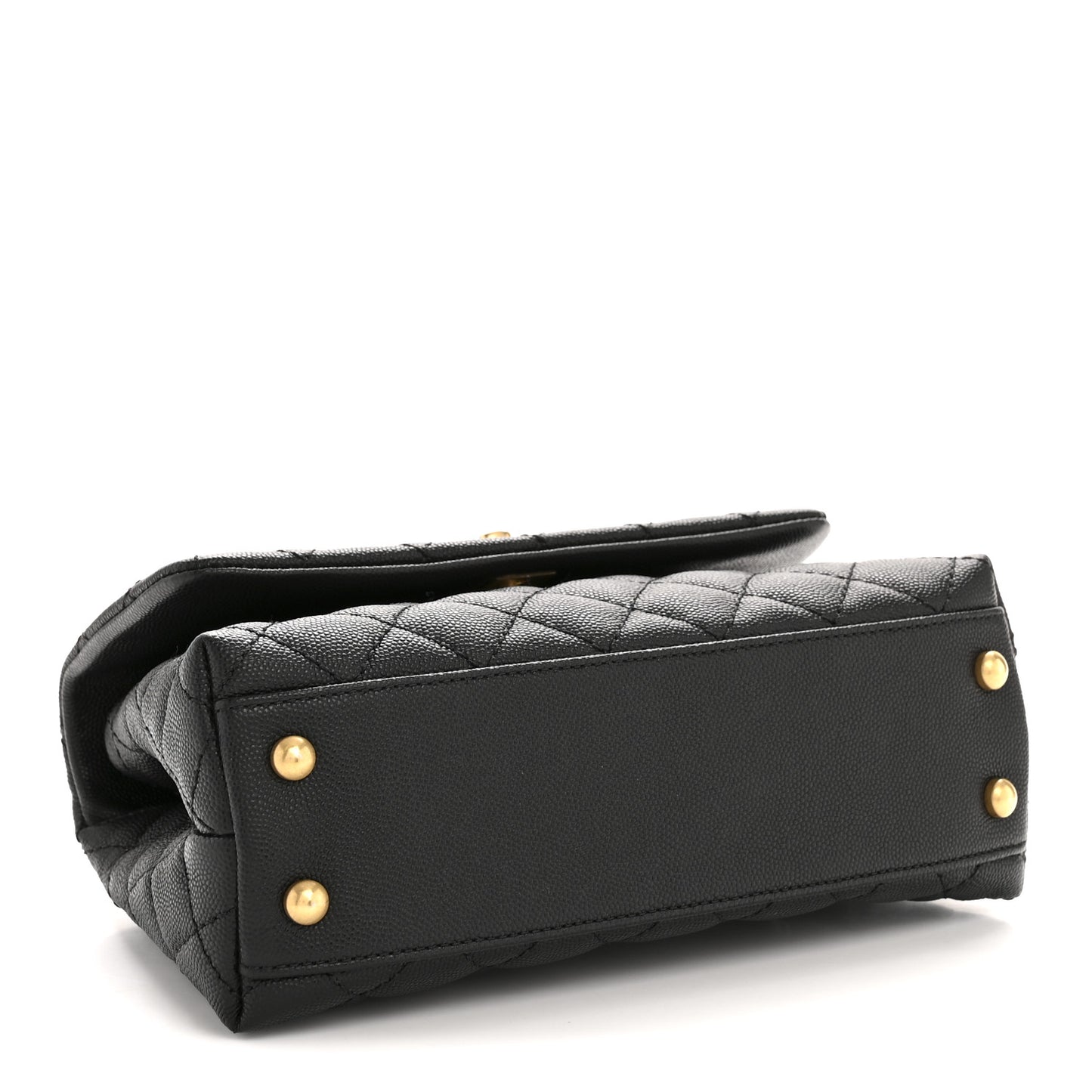 Caviar Quilted Mini Coco Handle Flap Black