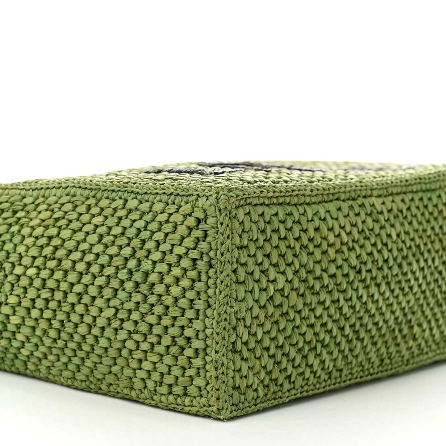 X PAULA'S IBIZA Raffia Font Tote Green