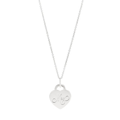 Tiffany Sterling Silver Mom Heart Tag Pendant Necklace 1 of 6