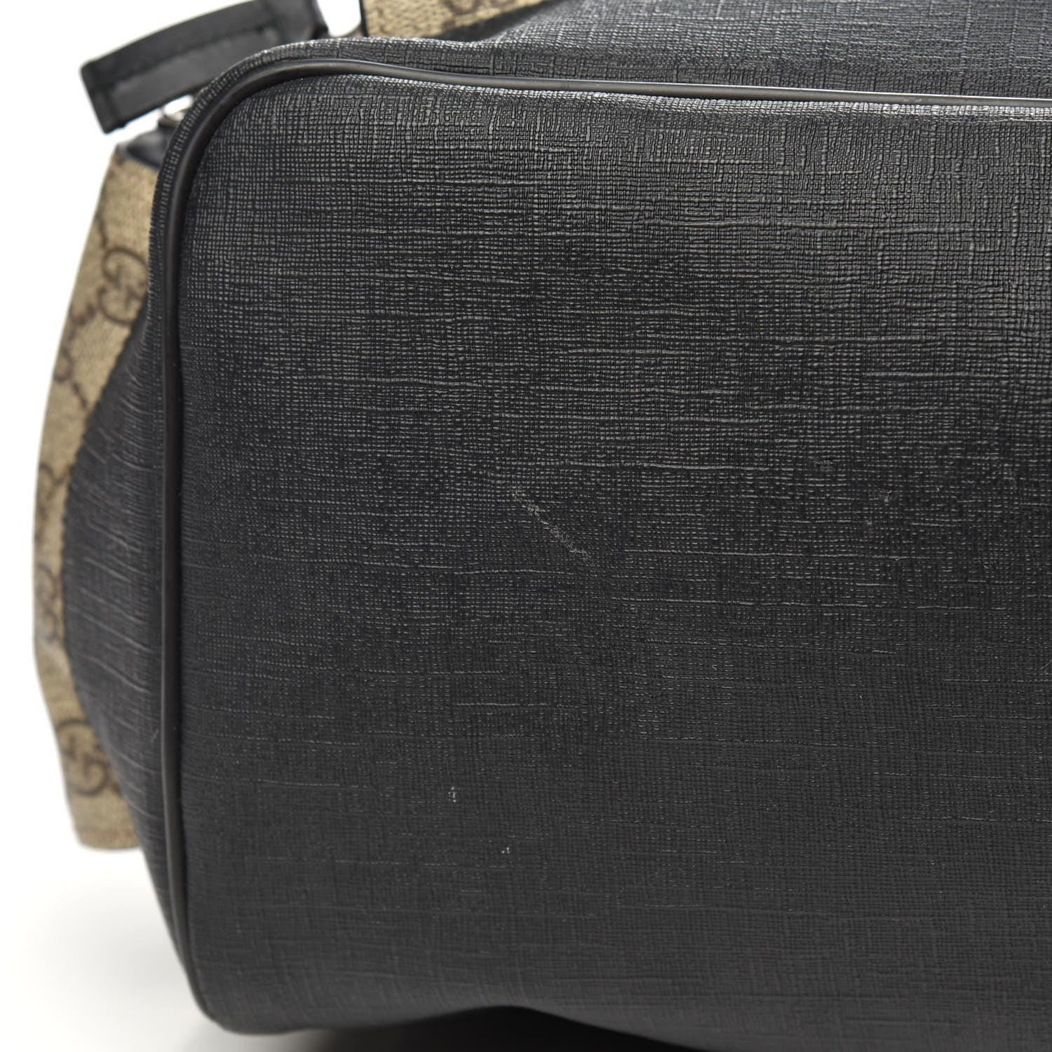 Gucci GG Supreme Monogram Single Buckle Backpack Beige Black 13 of 14