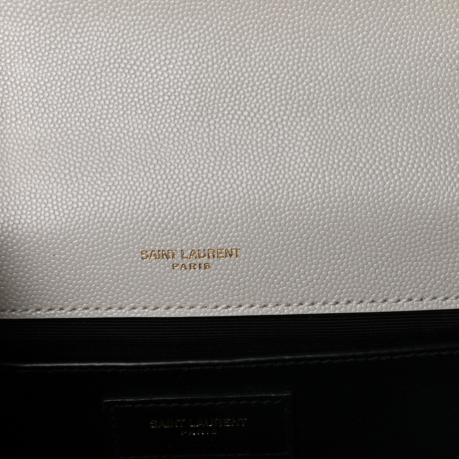 Saint Laurent Grain De Poudre Textured Mixed Matelasse Medium Triquilt Monogram Satchel Blanc Vintage 7 of 13