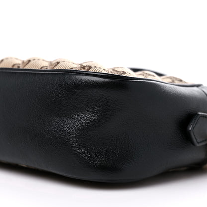 Gucci Monogram Matelasse Diagonal Small GG Marmont Chain Shoulder Bag Beige Black 10 of 12