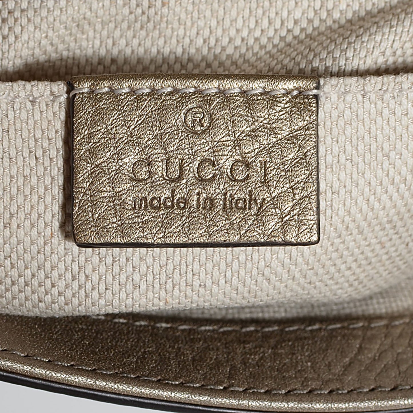 Metallic Pebbled Calfskin Small Soho Flap Crossbody Golden Beige