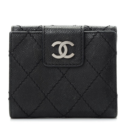 Chanel Caviar Outdoor Ligne French Wallet Black 1 of 9