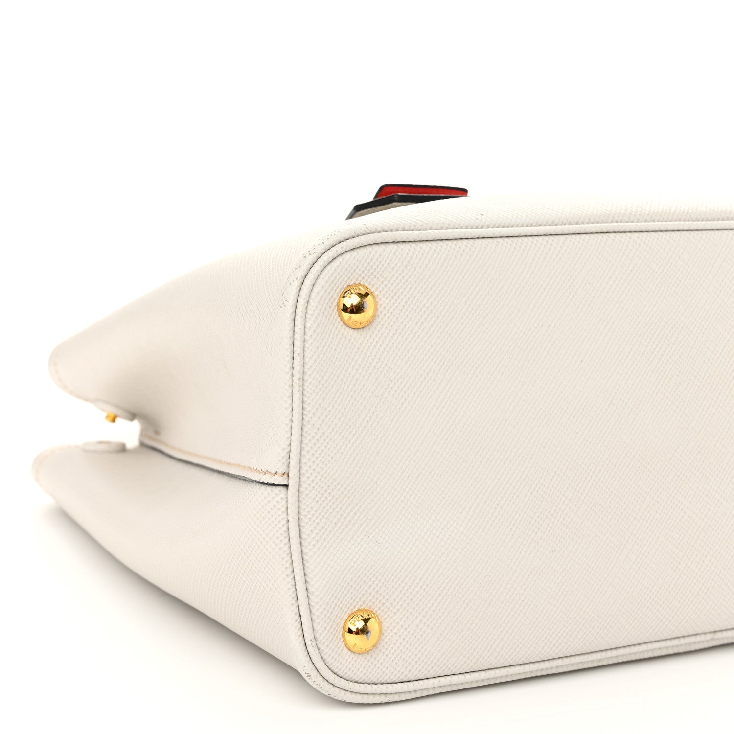 Prada Saffiano Cuir Medium Double Bag Talco Lacca 10 of 11