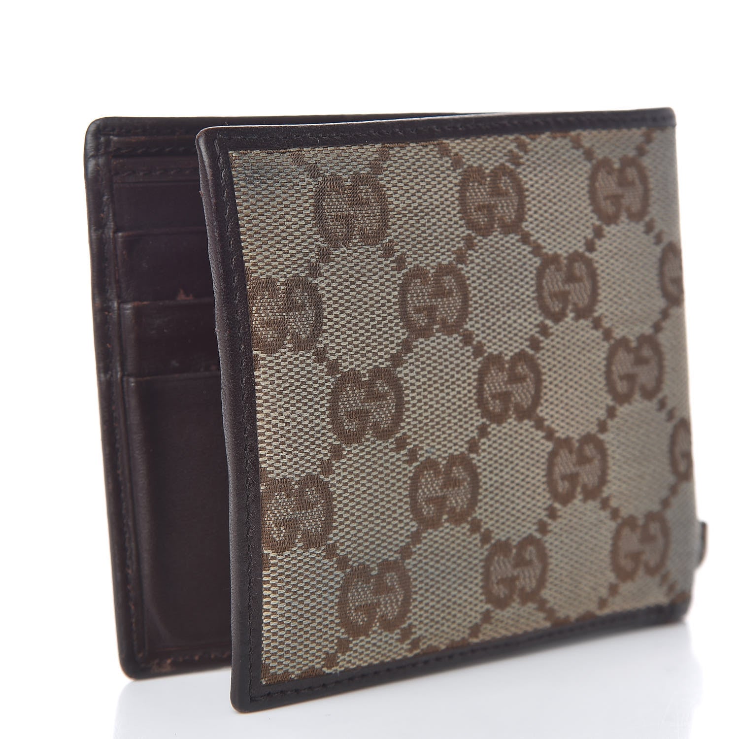 Gucci Monogram Web Bi-Fold Wallet Dark Brown 3 of 12