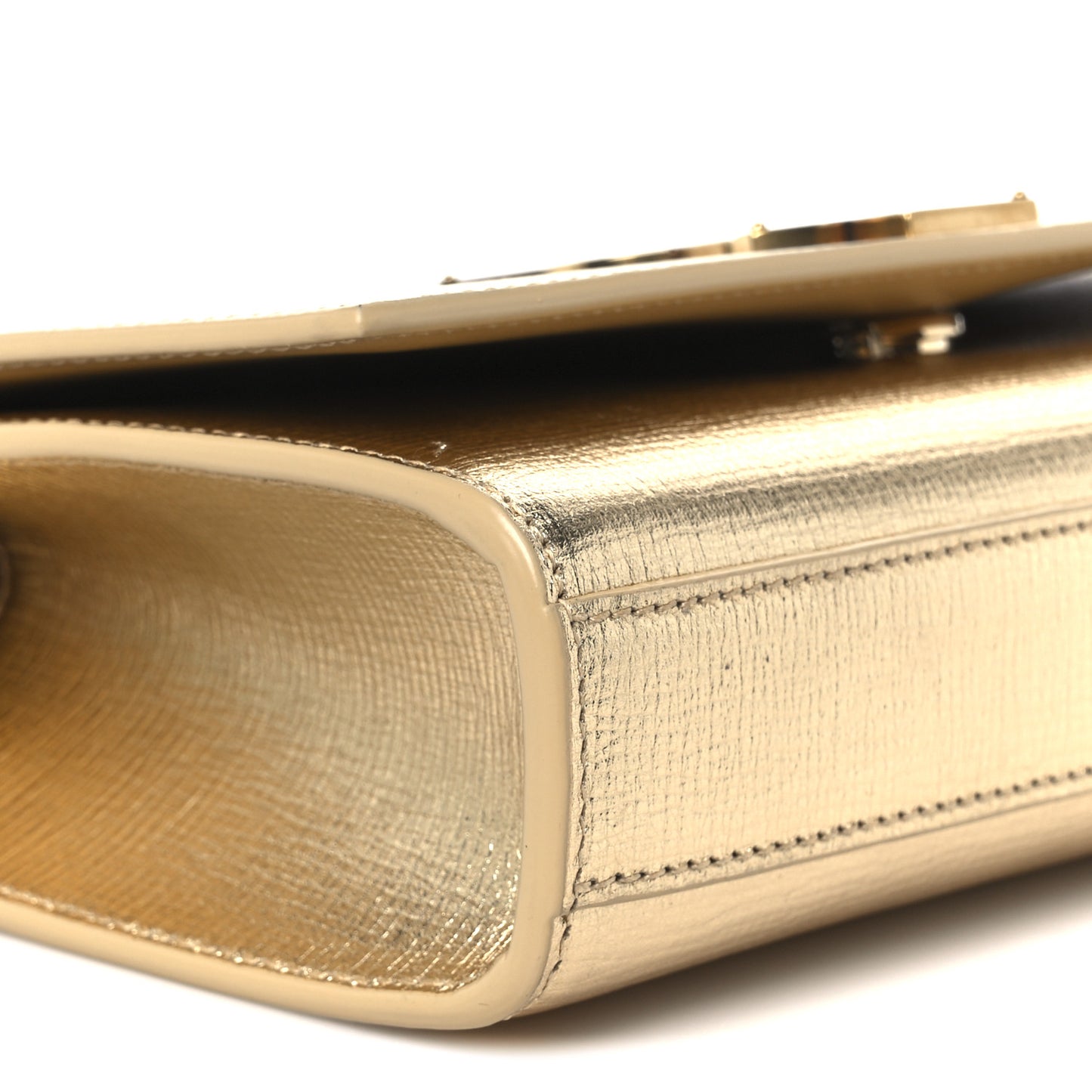 Metallic Calfskin Small Classic Monogram Kate Tassel Satchel Gold