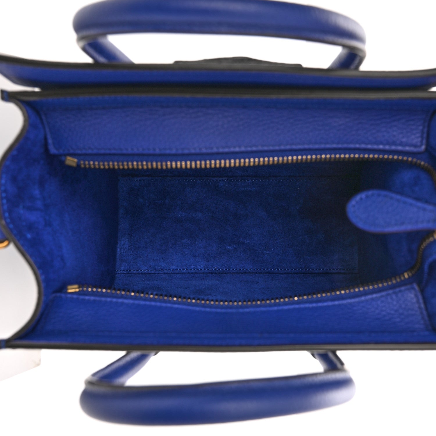 Celine Drummed Calfskin Nano Luggage Indigo 5 of 10