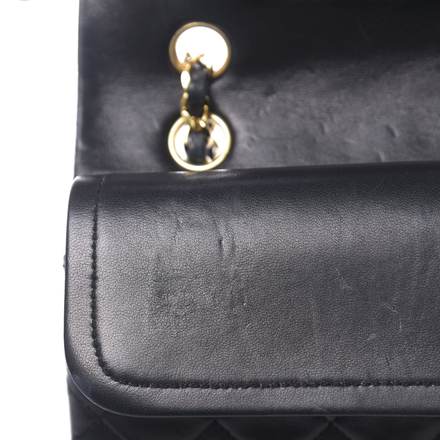 Lambskin Quilted Medium Double Flap Black