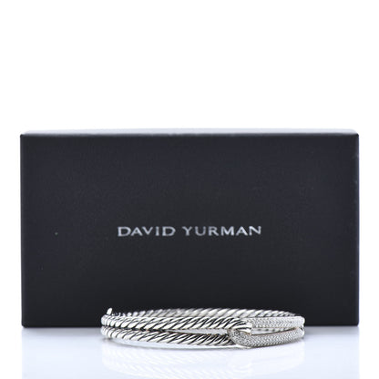 David Yurman Sterling Silver Diamond Pave 10mm Single Loop Labyrinth Bracelet 6 of 6