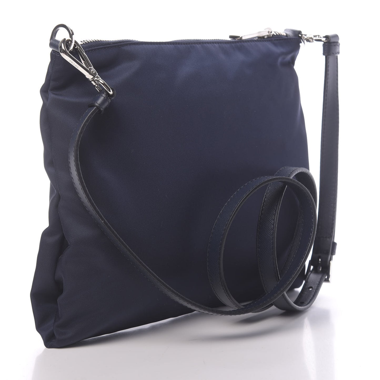 Tessuto Nylon Saffiano Flat Messenger Bag Baltico