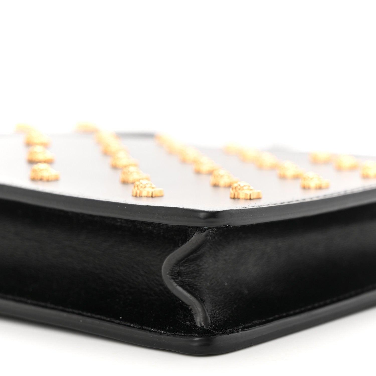 Versace Calfskin Studded Medusa Crossbody Black 8 of 9
