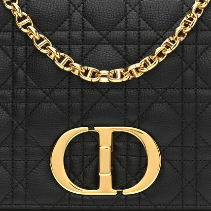 Christian Dior Grained Calfskin Cannage Large Caro Bag Black 8 of 10