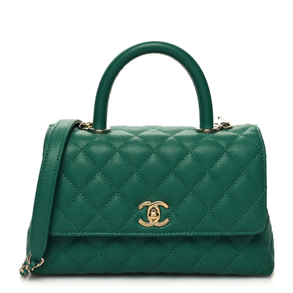 Chanel Caviar Quilted Mini Coco Handle Flap Green 1 of 10