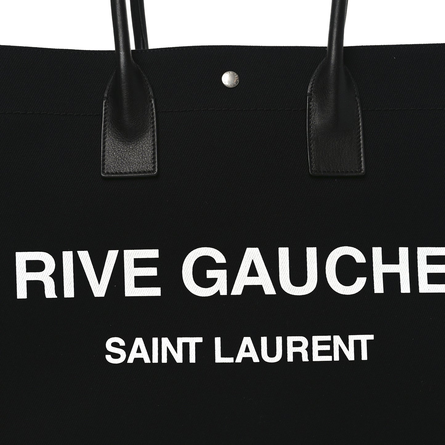 Linen Calfskin Rive Gauche Tote Black
