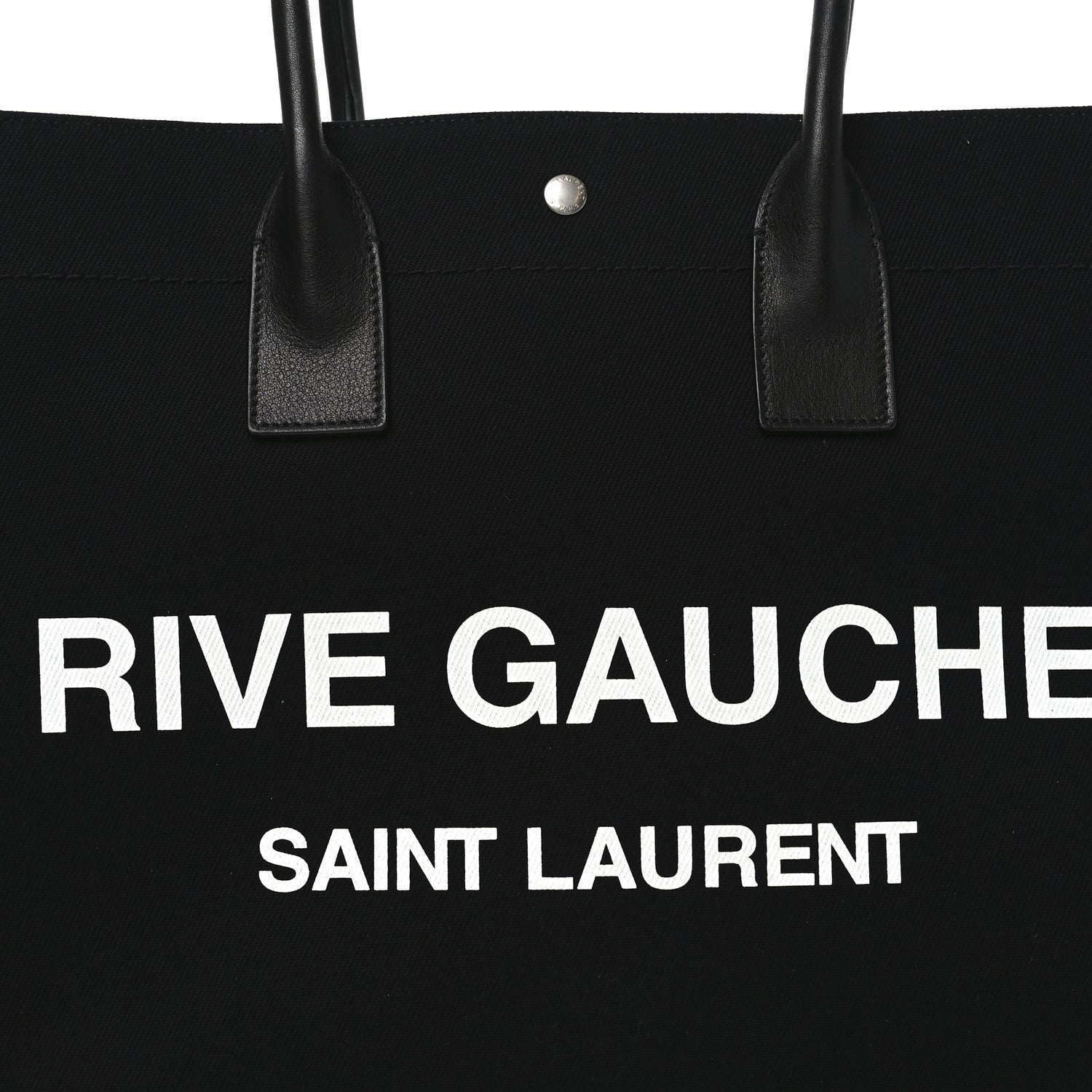 Saint Laurent Linen Calfskin Rive Gauche Tote Black 8 of 10