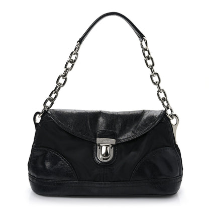 Prada Glace Calf Tessuto Nylon Shoulder Bag Black 1 of 7