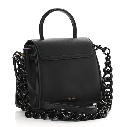 Versace Grained Calfskin Small La Medusa Top Handle Bag Black Lilac 2 of 8