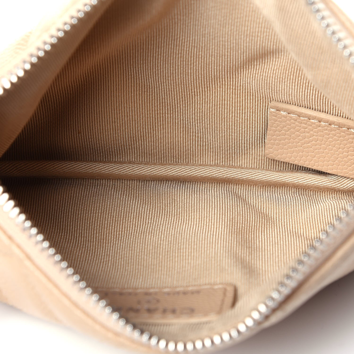 Chanel Caviar Quilted Small Cosmetic Case Beige 5 of 12