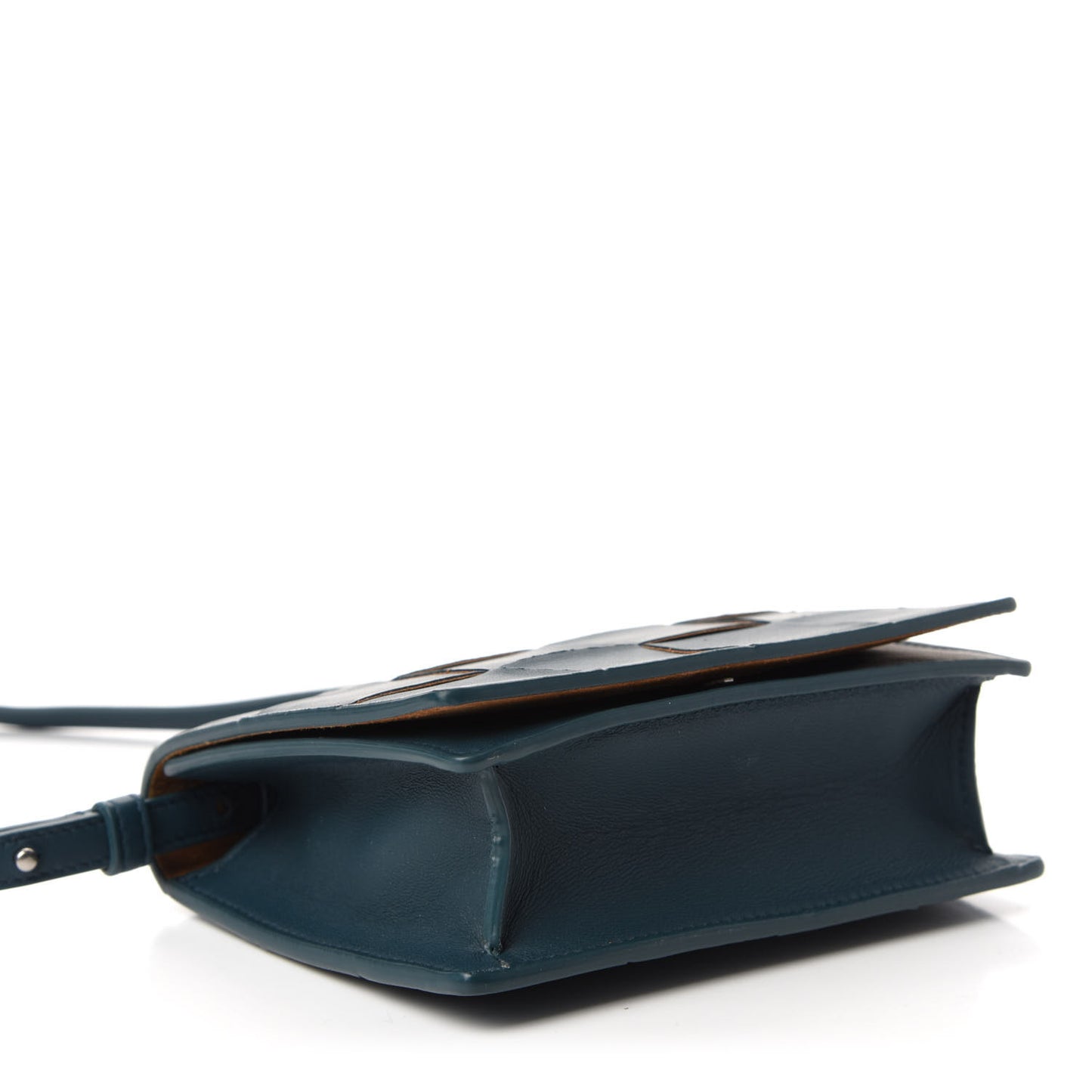 Lambskin Maxi Intrecciato Mini Cassette Crossbody Bag Petrol Blue