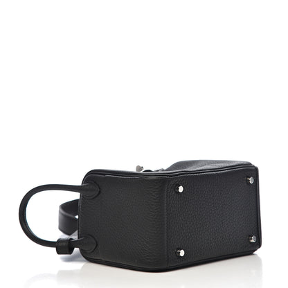 Hermes Taurillon Clemence Mini Lindy 20 Black 4 of 10