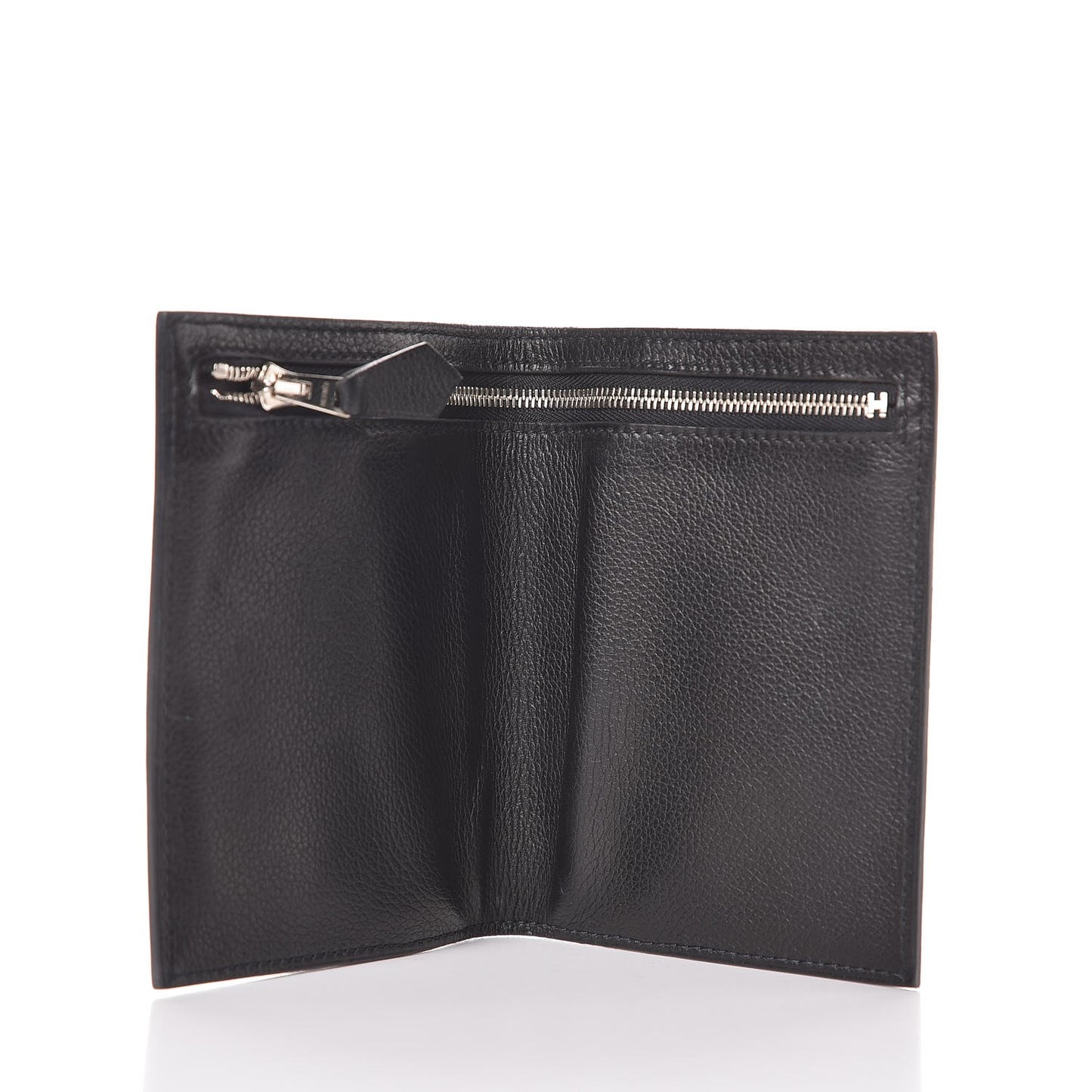 Taurillon Clemence Zip Zap Bi-Fold Wallet Black