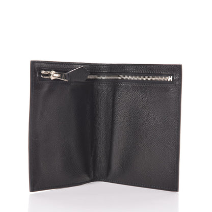 Hermes Taurillon Clemence Zip Zap Bi-Fold Wallet Black 5 of 9