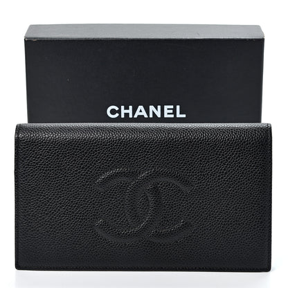 Chanel Caviar Timeless CC Yen Wallet Black 10 of 10