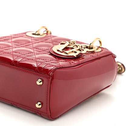 Christian Dior Patent Cannage Mini Lady Dior Red 8 of 8
