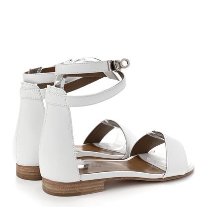 Hermes Calfskin Baia Sandals 36 White 4 of 8
