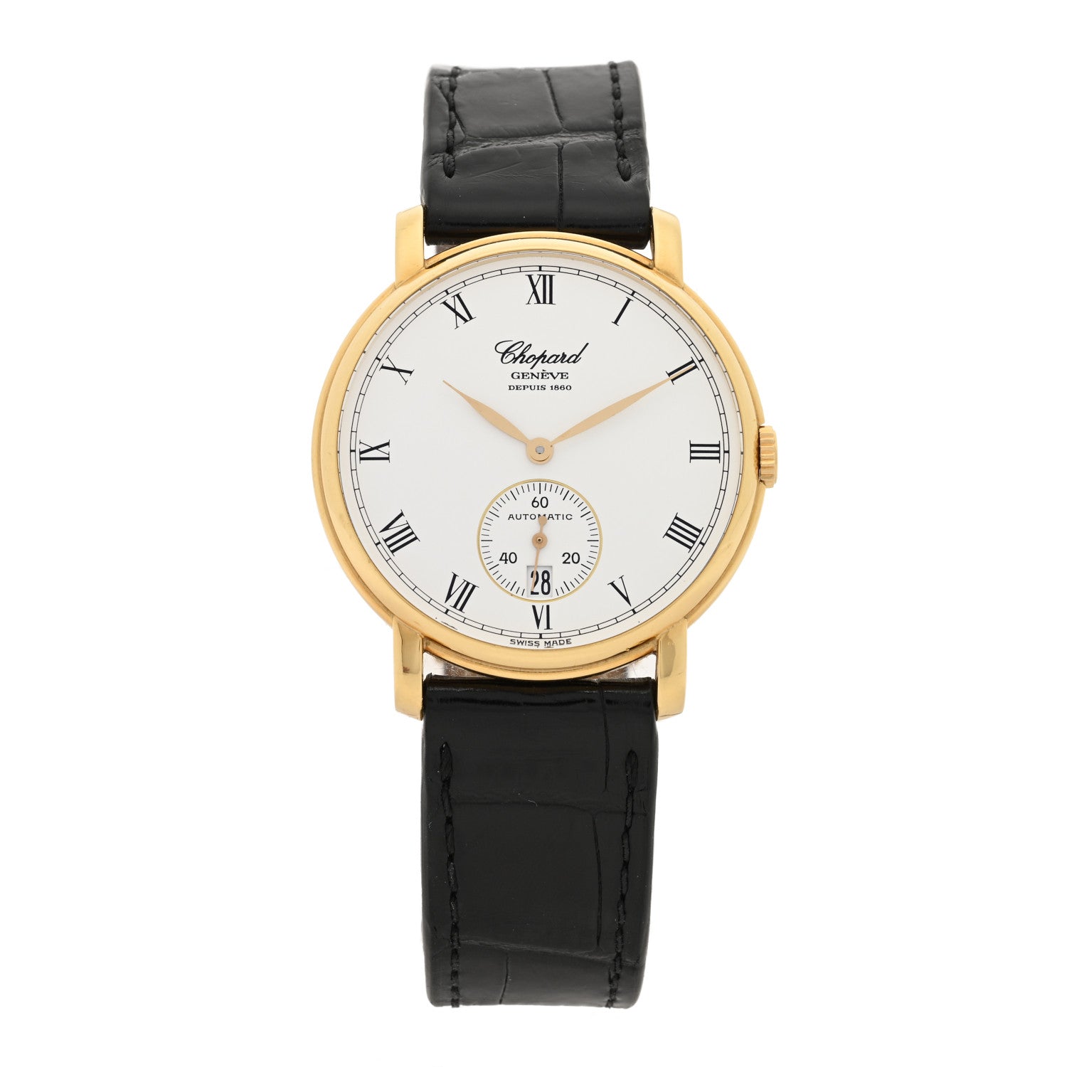 Chopard 18K Yellow Gold Alligator 36mm Les Classique Automatic Watch 1 of 4