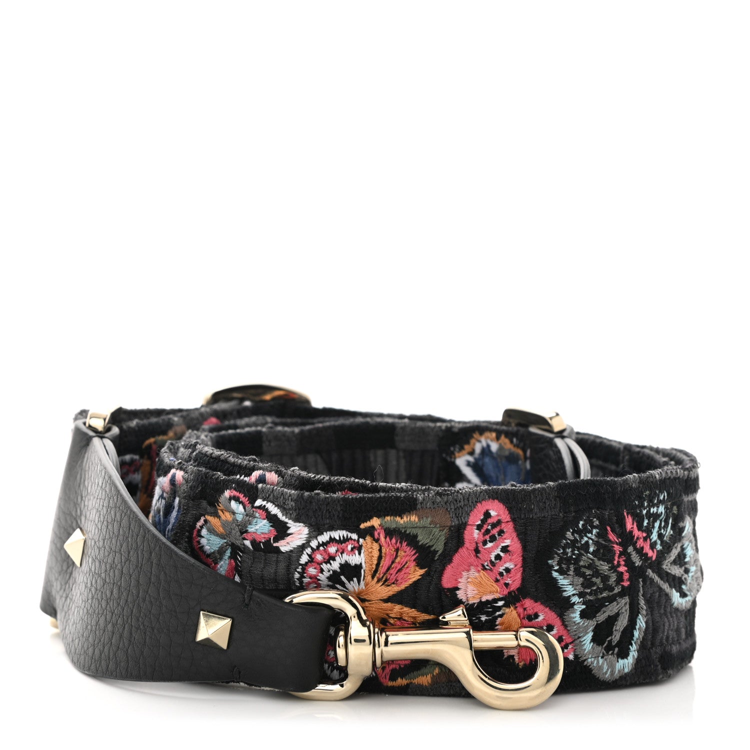 Valentino Garavani Canvas Camo Butterfly Embroidered Guitar Strap Multicolor 1 of 4