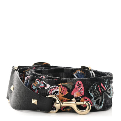 Valentino Garavani Canvas Camo Butterfly Embroidered Guitar Strap Multicolor 1 of 4