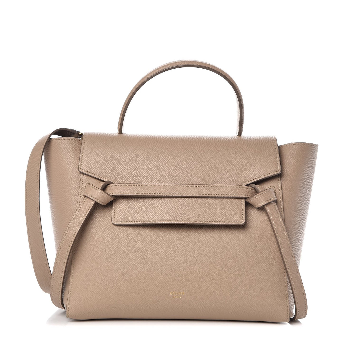 Grained Calfskin Micro Belt Bag Light Taupe