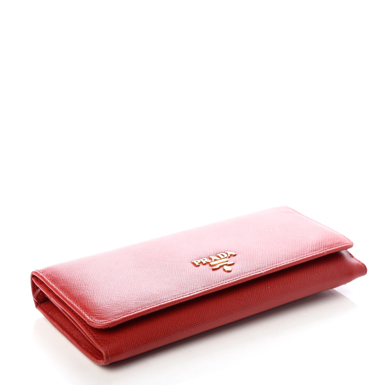 Prada Saffiano Metal Continental Flap Wallet Rosso 4 of 10