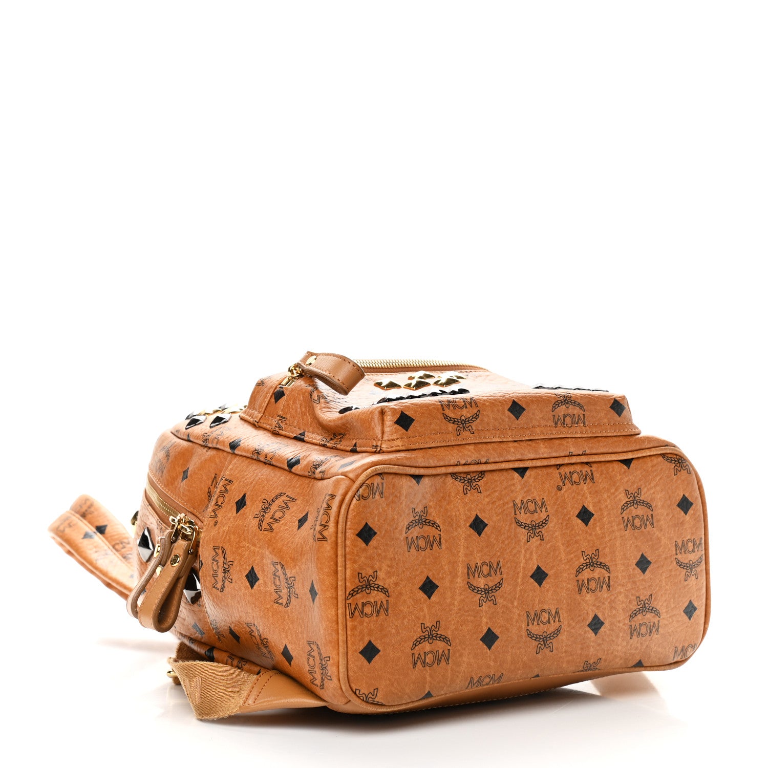 MCM Visetos Studded Small Stark M Backpack Cognac 2 of 11