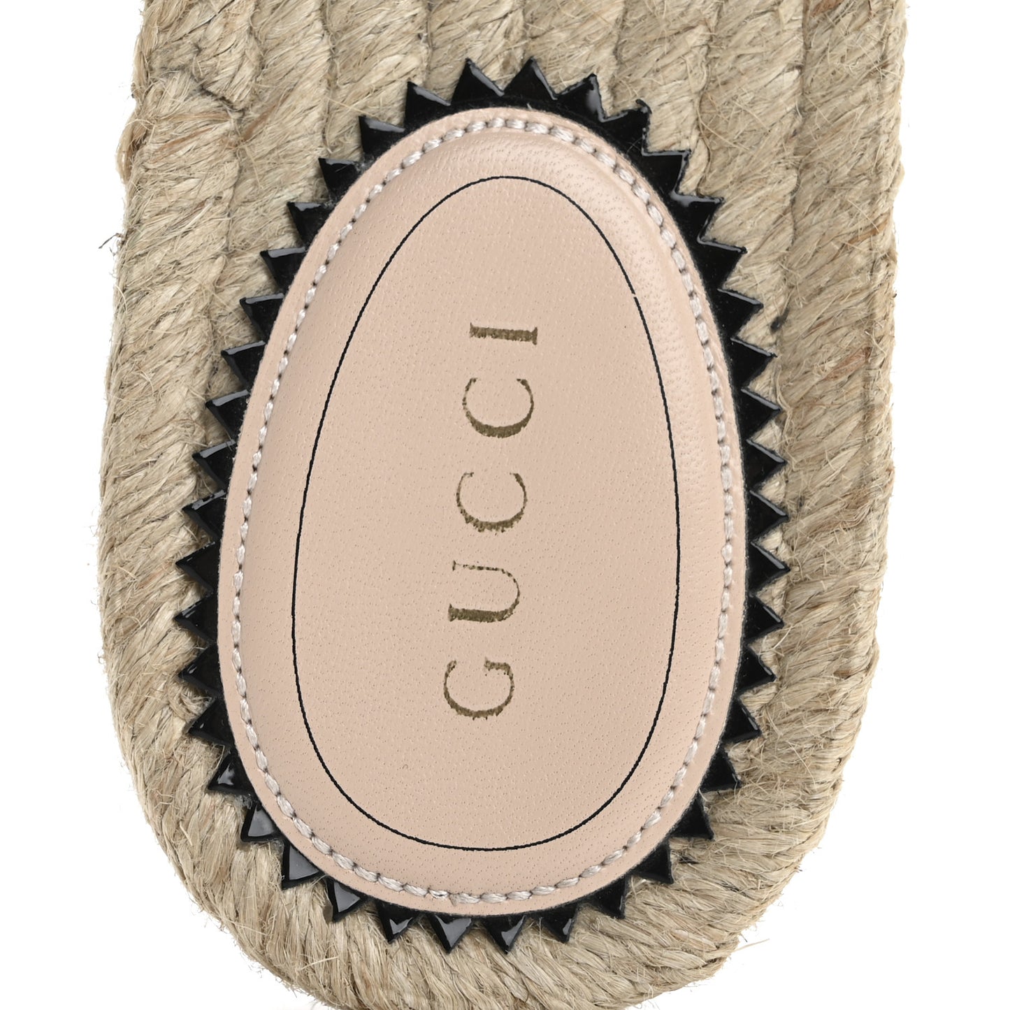 Denim Crystals GG Monogram Espadrille 20mm Slide Sandals 37.5 Denim