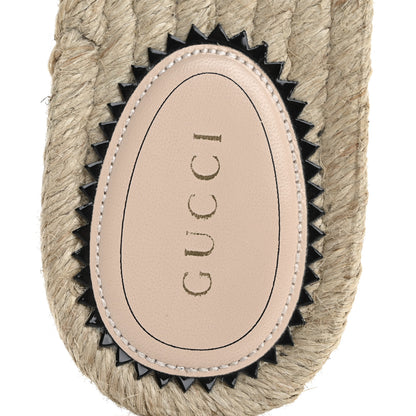 Gucci Denim Crystals GG Monogram Espadrille 20mm Slide Sandals 37.5 Denim 7 of 9