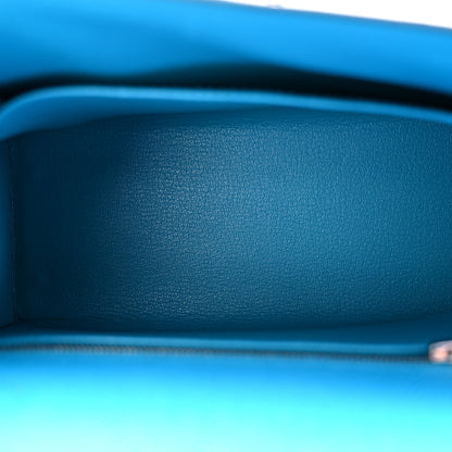 Hermes Epsom Kelly Sellier 25 Bleu Frida 5 of 11