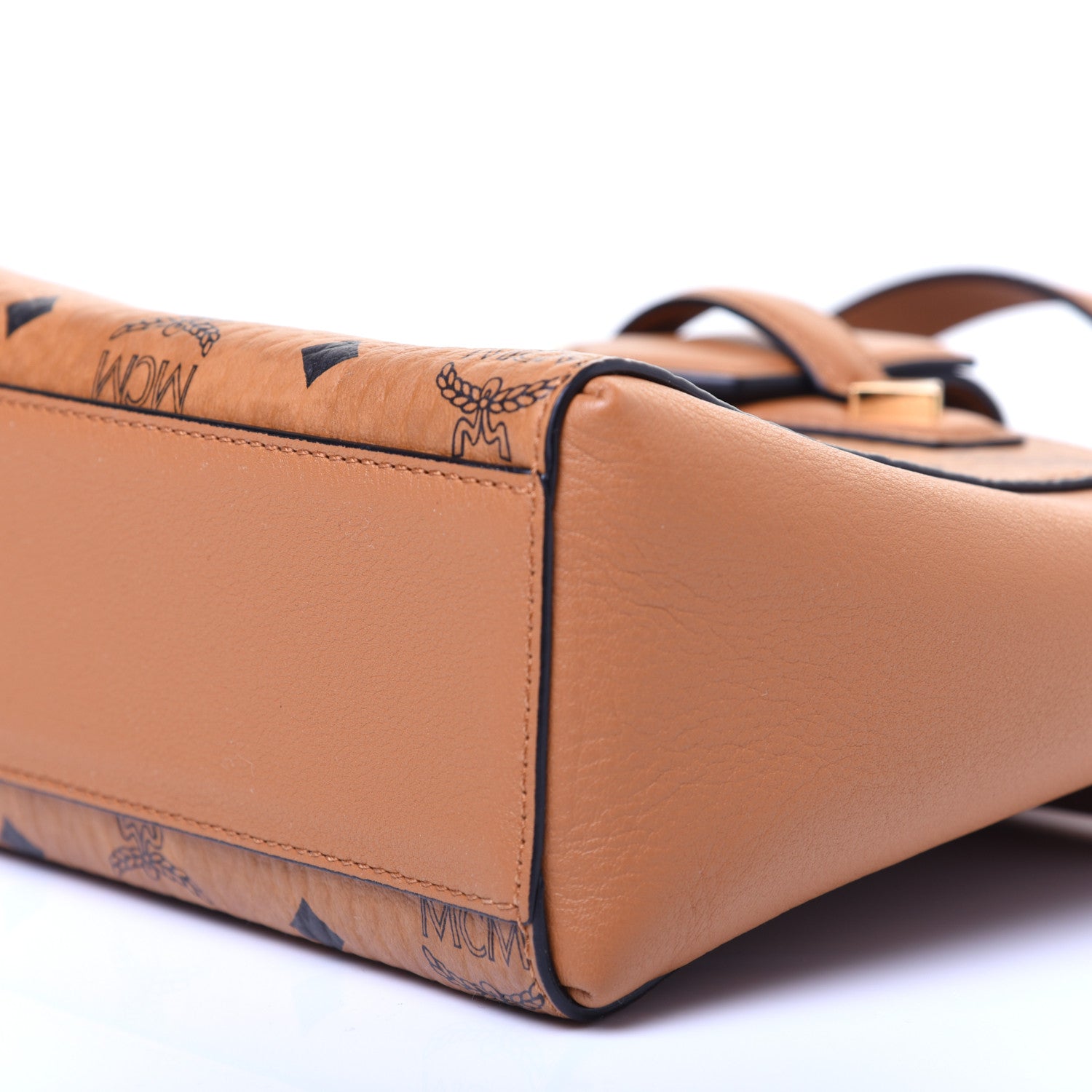 MCM Visetos Small Essential Crossbody Bag Cognac 7 of 11