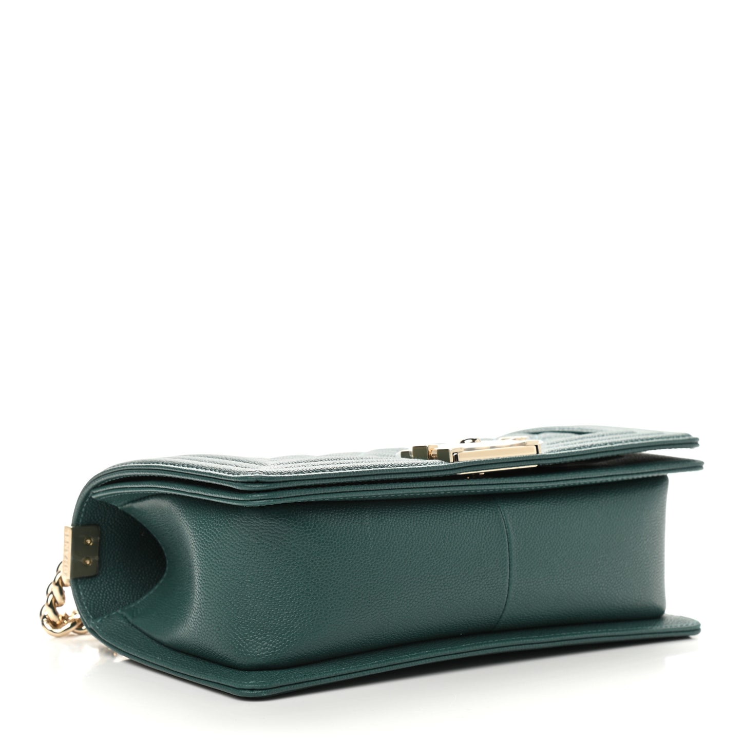 Caviar Quilted Medium Boy Flap Dark Green