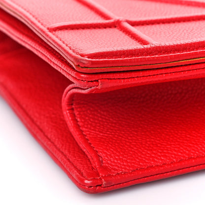Christian Dior Grained Calfskin Medium Diorama Flap Bag Red 7 of 8